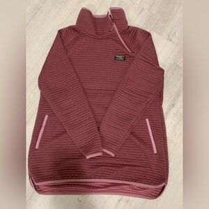 L.L. Bean Airlight Knit Asymmetrical Quarter Zip Tunic Dusty Rose szLarge